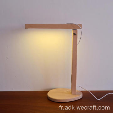 Lampe de table en bois réglable sans nordique